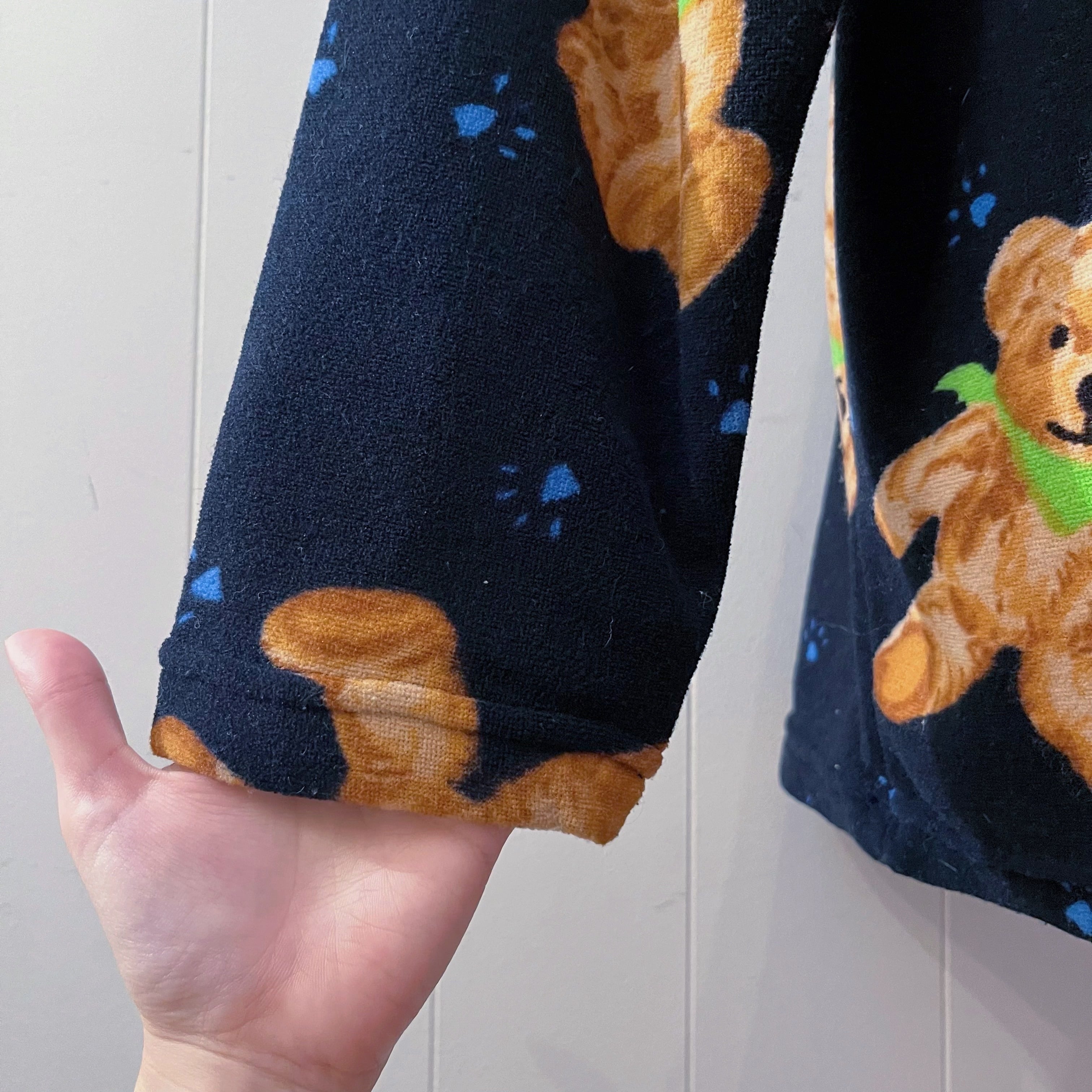 scarf bear fleece pullover
