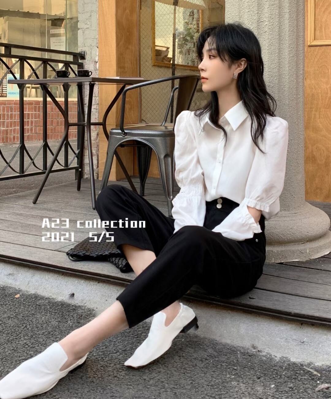 オープンエルボーブラウス　AJ3396-D05