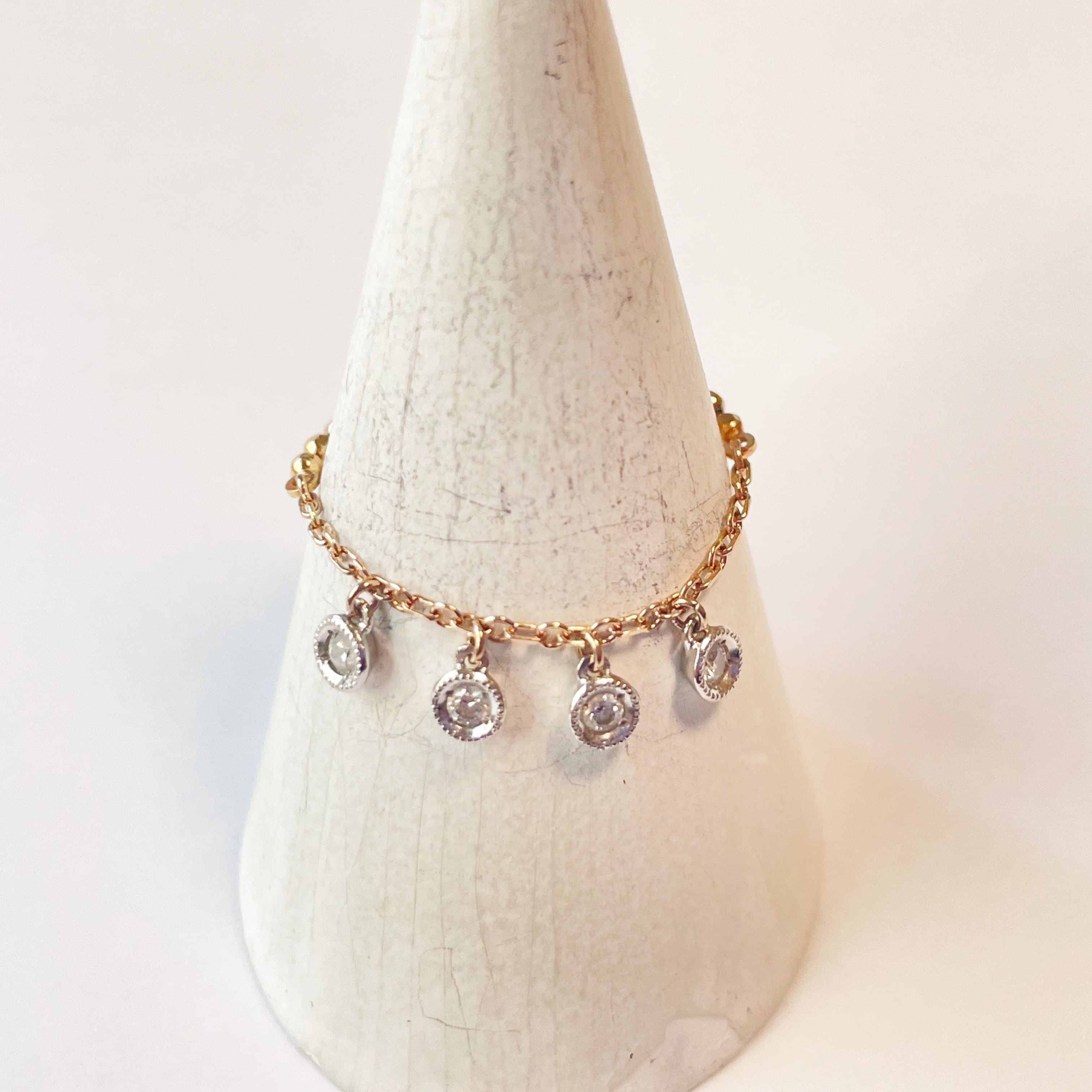 AbHeri アベリ K18 PT900 ダイヤモンド0.08CT チェーンリング