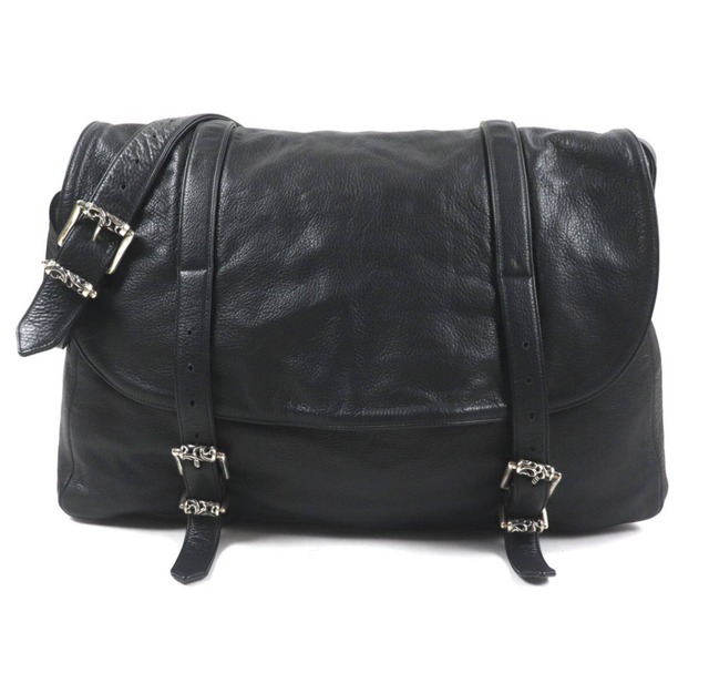CHROME HEARTS クロムハーツ G BENSIMONE ミディアム ローラーバックル フラップ式 ダガージップ レザー ショルダーバッグ
