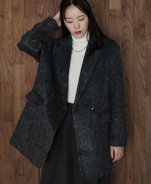 ナンバーミーTOKYO"SHAGGY TAILORED COAT”BLACK