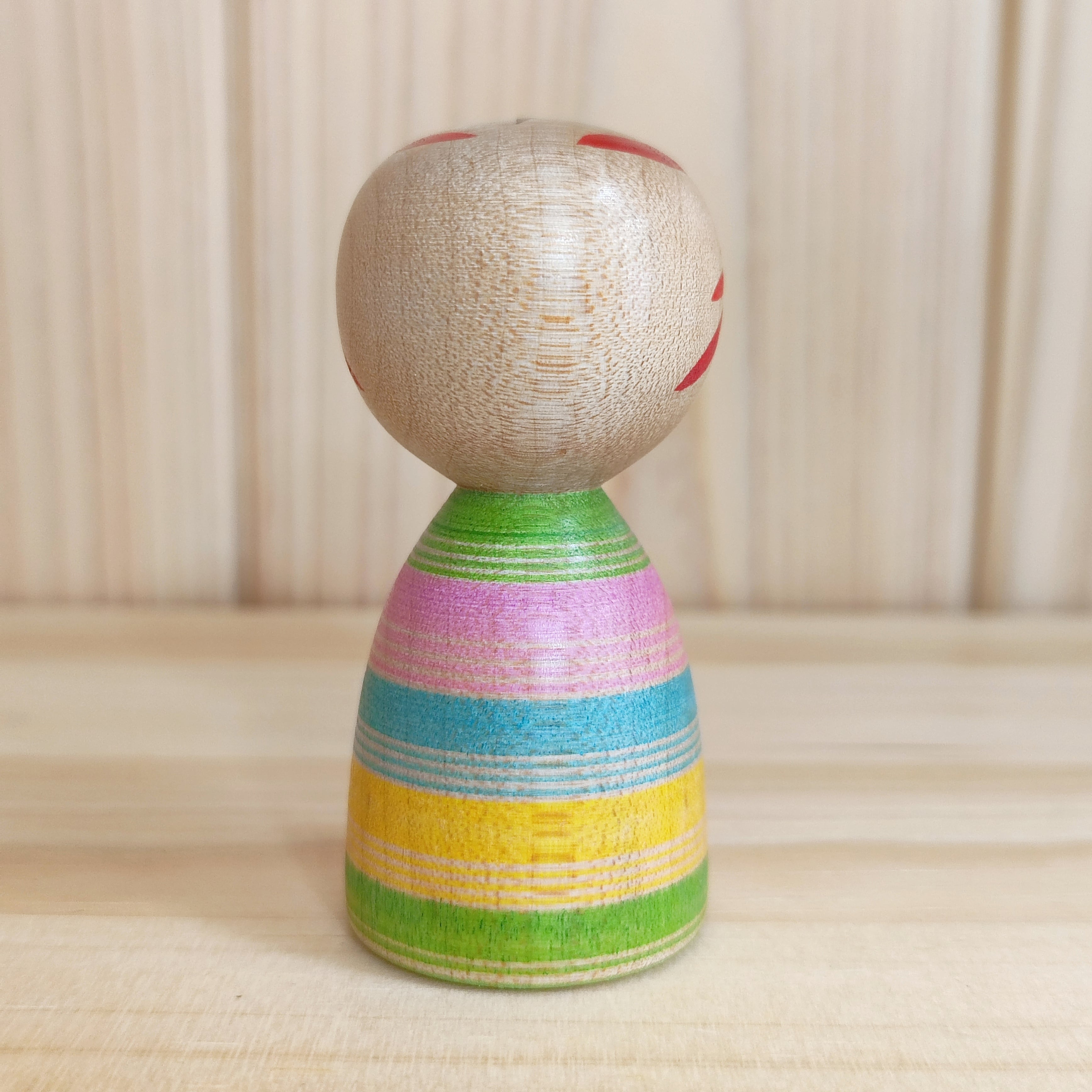 平賀輝幸工人：作並系】こけし 小 カラフル：6.5cm N6TeH-57