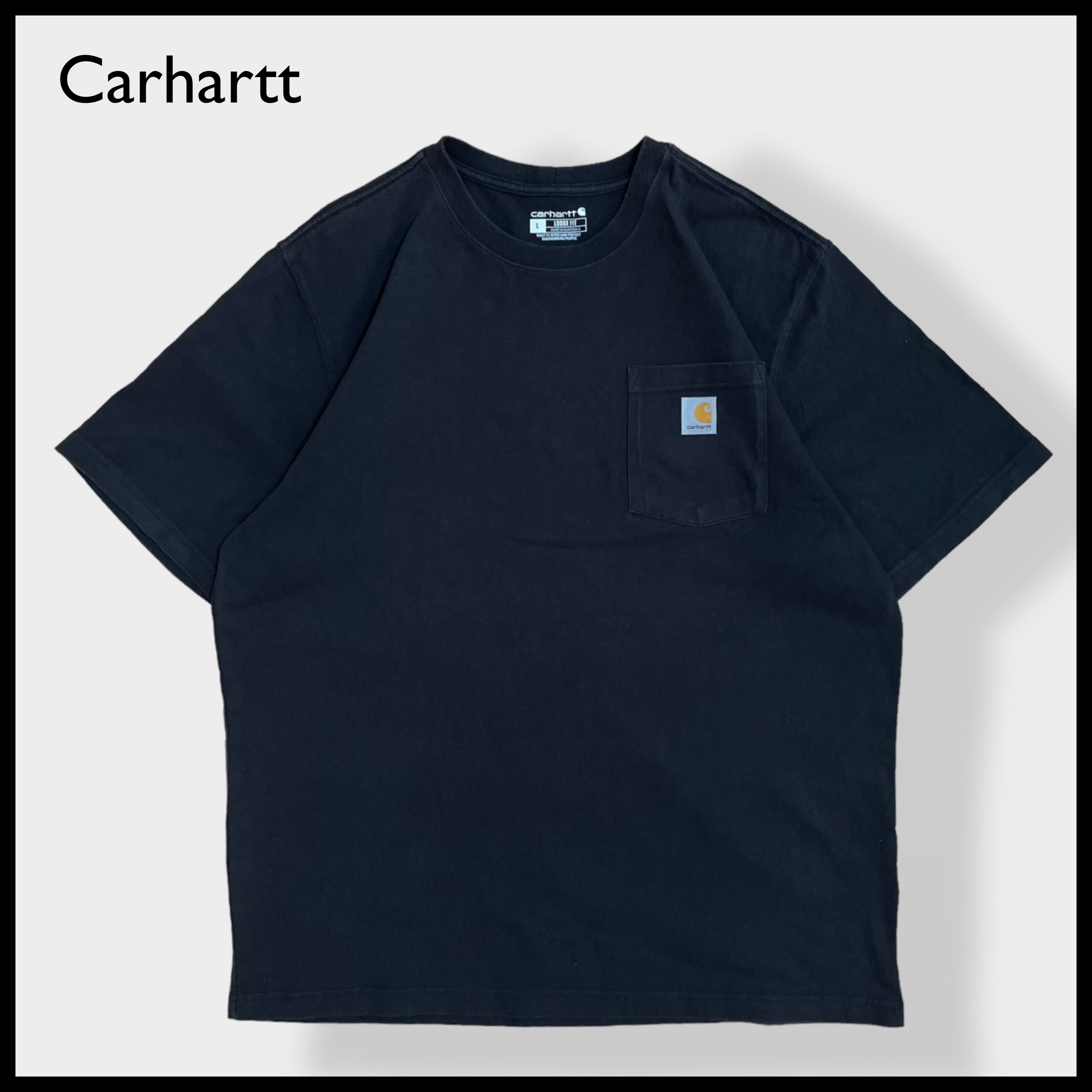Carhartt】ポケットTシャツ ポケT LOOSE FIT Cロゴ LARGE 半袖 黒