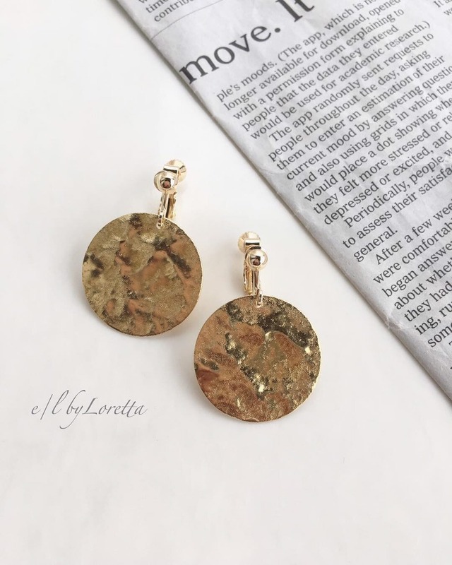 真鍮 coin circle pierce/earring  0009