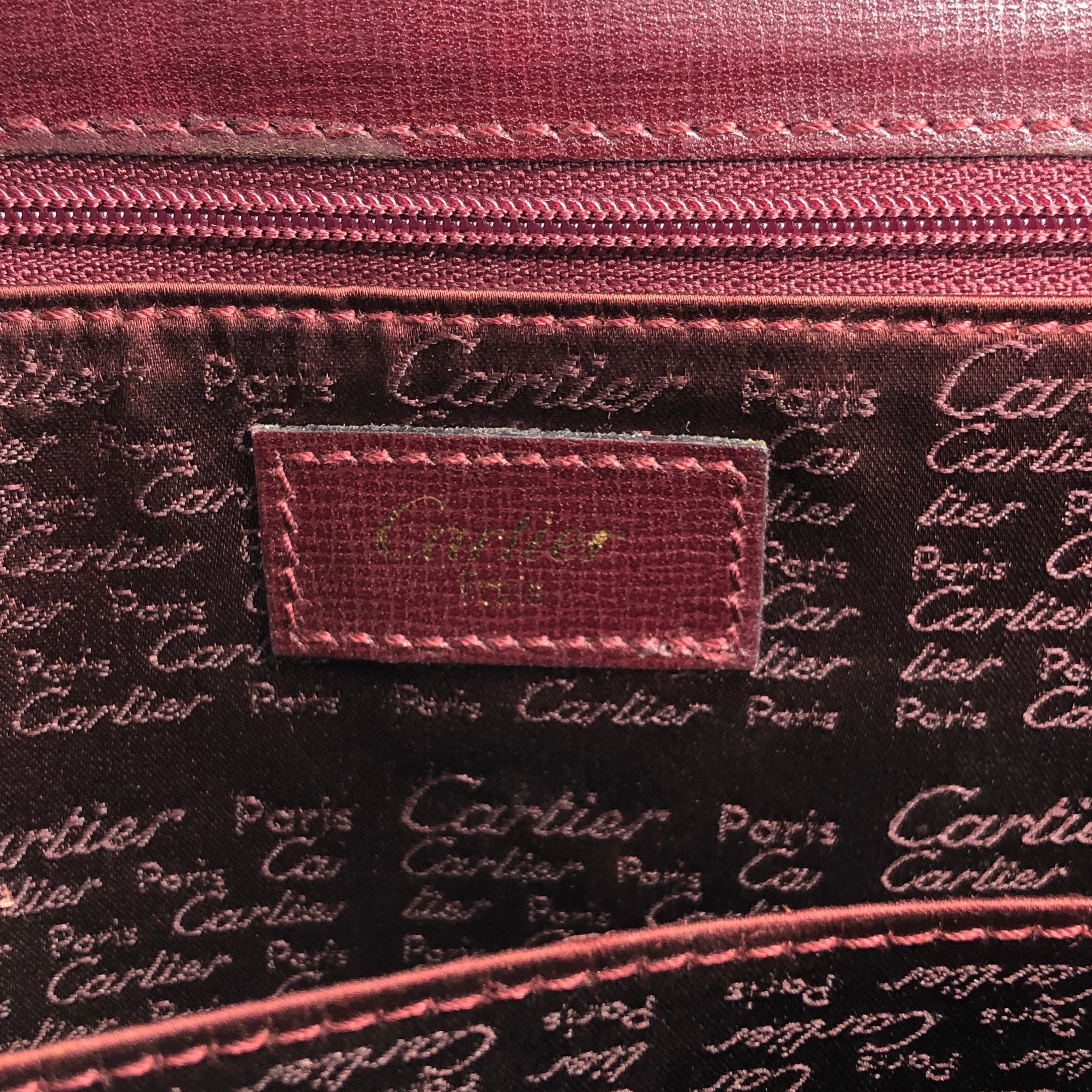 Cartier カルティエ マストライン ショルダーバッグ ボルドー ロゴ