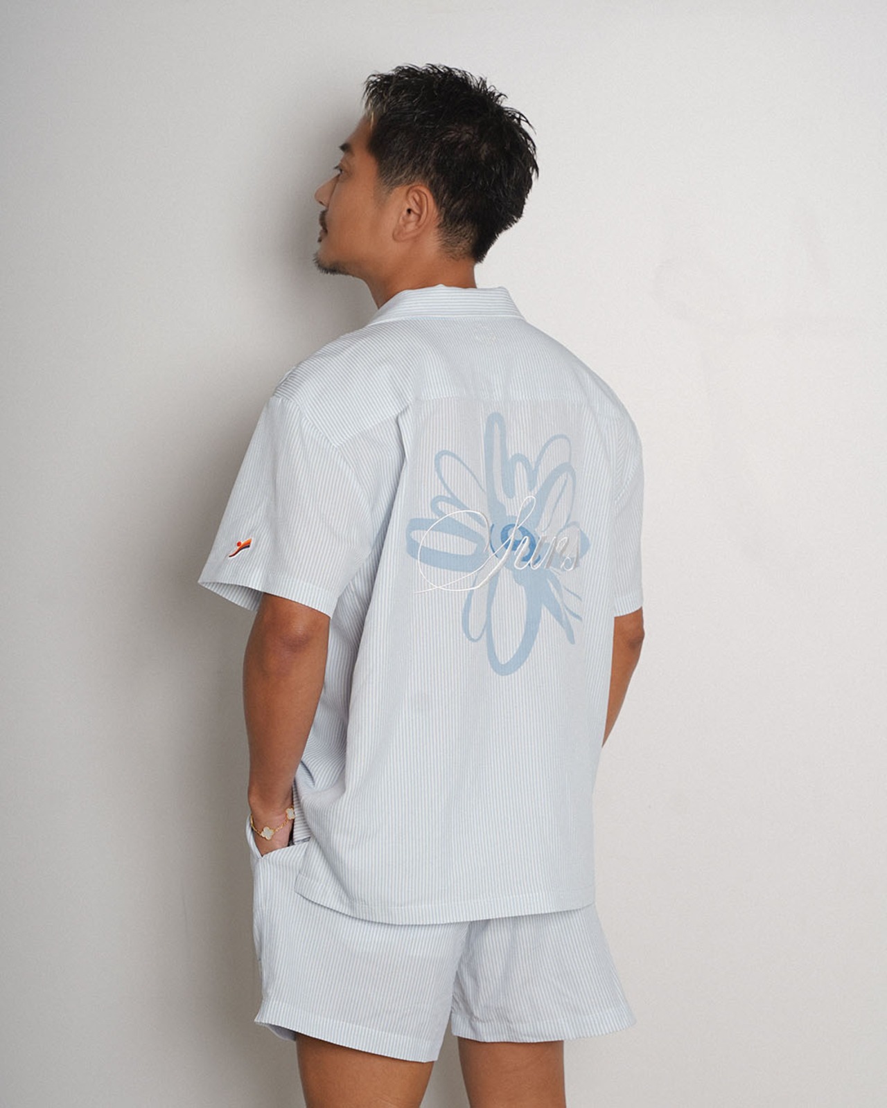 【SUNS】Suns EMBROIDERY SEERSUCKER OPEN COLLAR SHIRTS［RSS028］