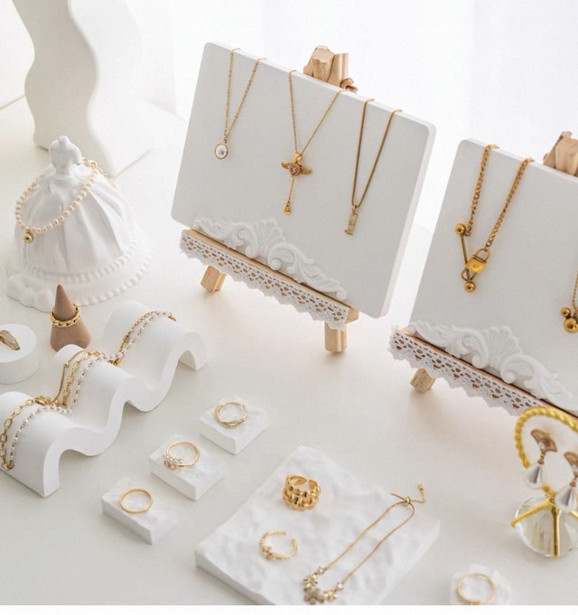 【10set】white natural accesary  display set  /10点セットホワイトナチュラルアクセサリーディスプレイセット