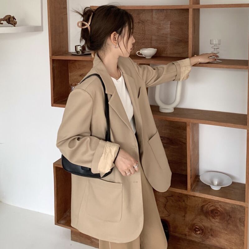 レッドジャケット オータムルーズ薄手スタンダードカジュアル ロング レトロ 秋物 YY-ファッション71249337851