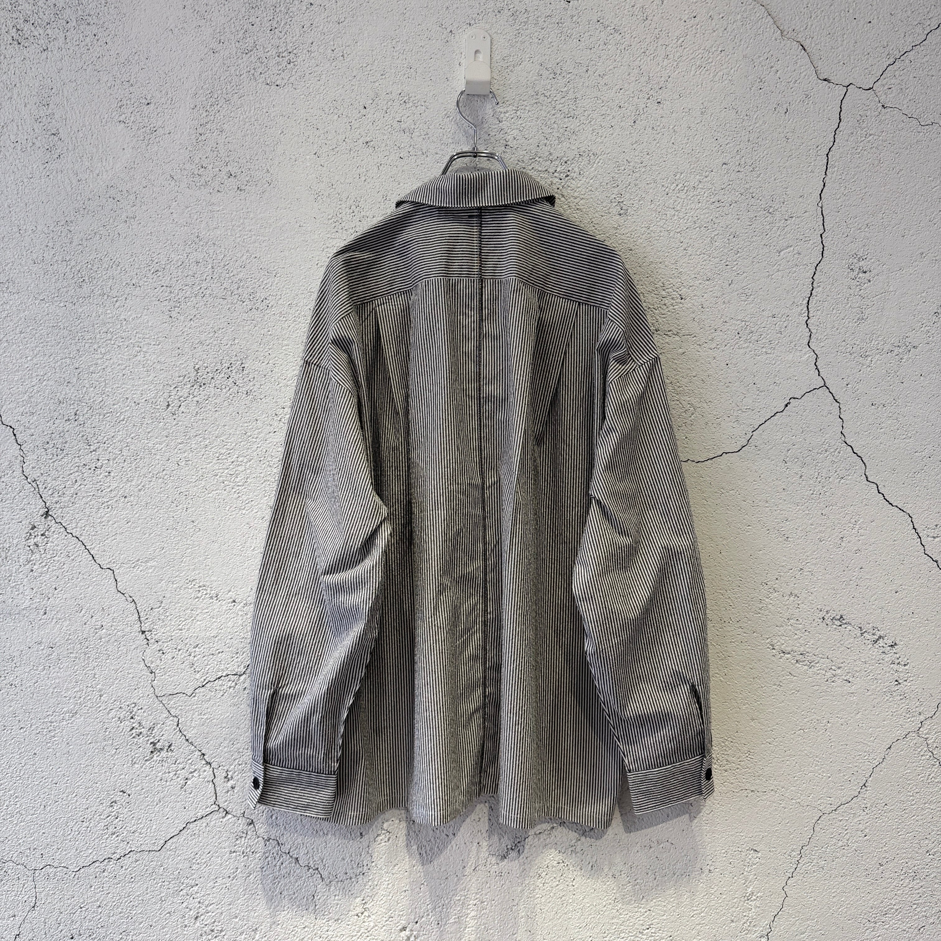 SHINYAKOZUKAシンヤコズカ　COATISH SHIRT-STRIPE SHINYAKOZUKA / ROOMY SHIRT(ISSUE #8) / BLACK STRIPE | ふぁいん