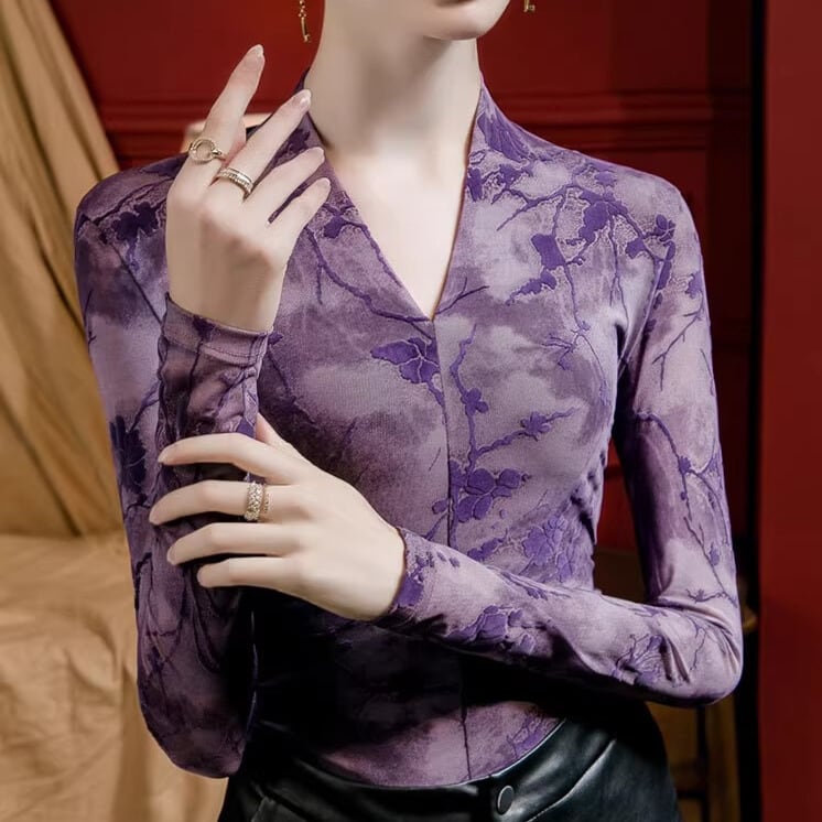 ミスティオーキッド・シフォンタッチトップス ds1415