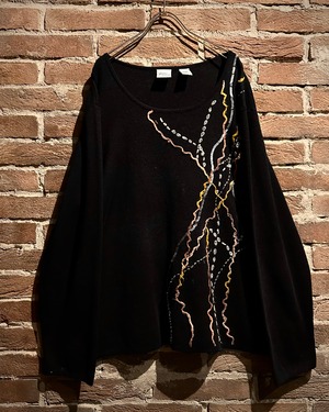 【Caka act3】Artistic Line Design Vintage Ramie Mix Knit