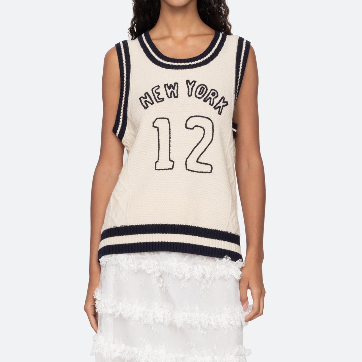 SEA NY MAREN KNIT TANK CREAM