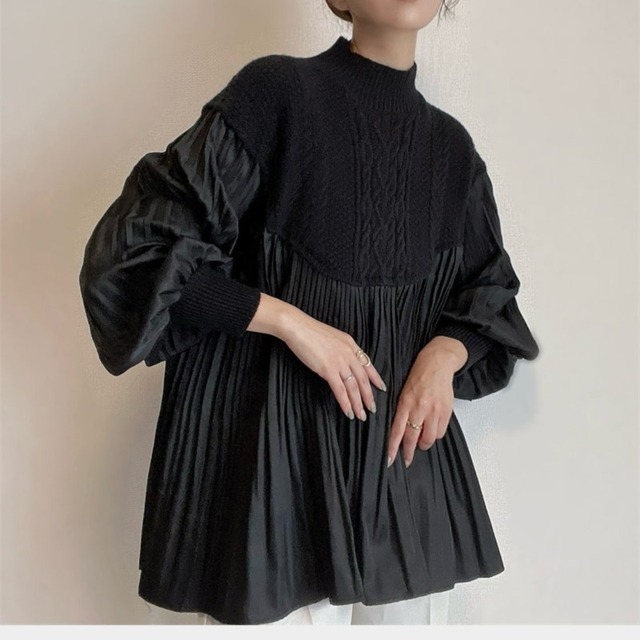 ニット切り替えプルオーバー