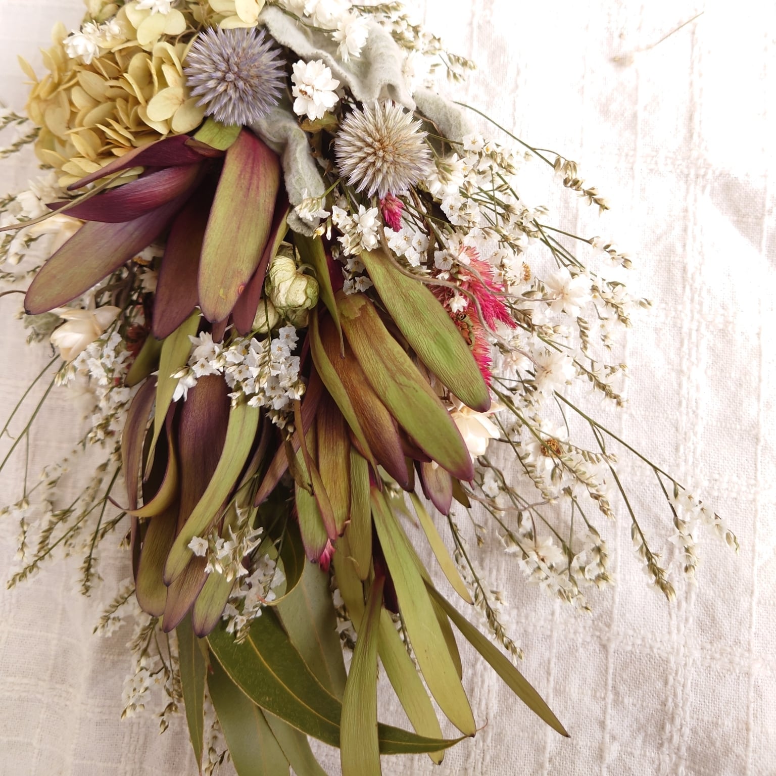 専用＊ラムズイヤー&アジサイ ドライフラワースワッグ 専用＊プロテア