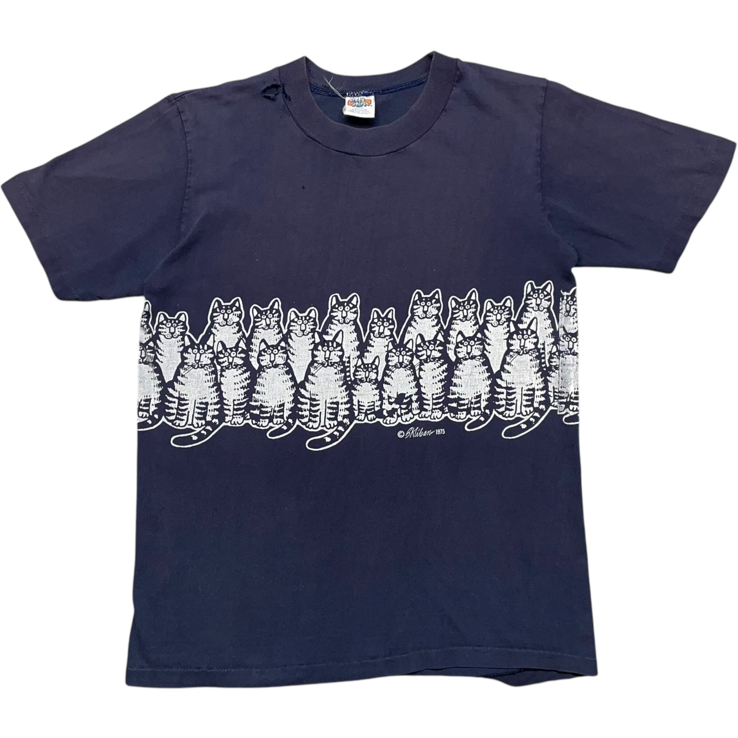 《M》Crazy Shirts クレイジーシャツ Tシャツ クリバンキャット シングルステッチ ネイビー no.7114