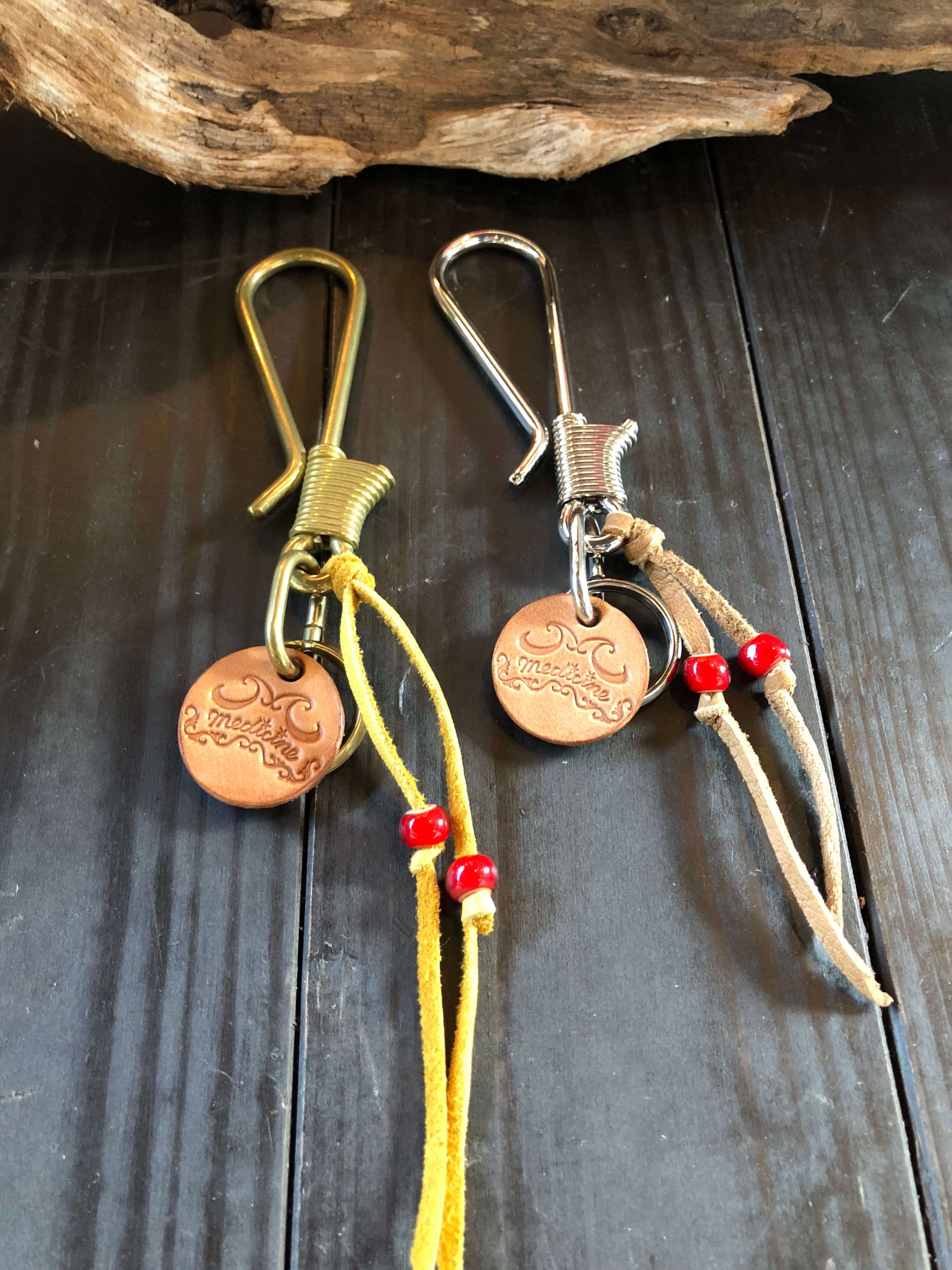 T.S vintage フック(釣り針り)型キーホルダー 約10cm 釣り針フックキーホルダー | medicineleather