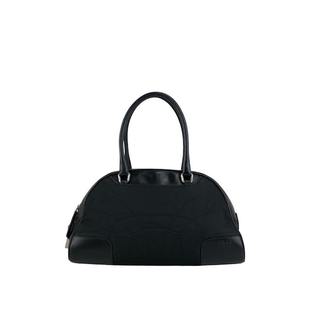PRADA プラダ ボストンバッグ ブラック トライアングルロゴ ナイロン レザー vintage ヴィンテージ オールド mh4xag