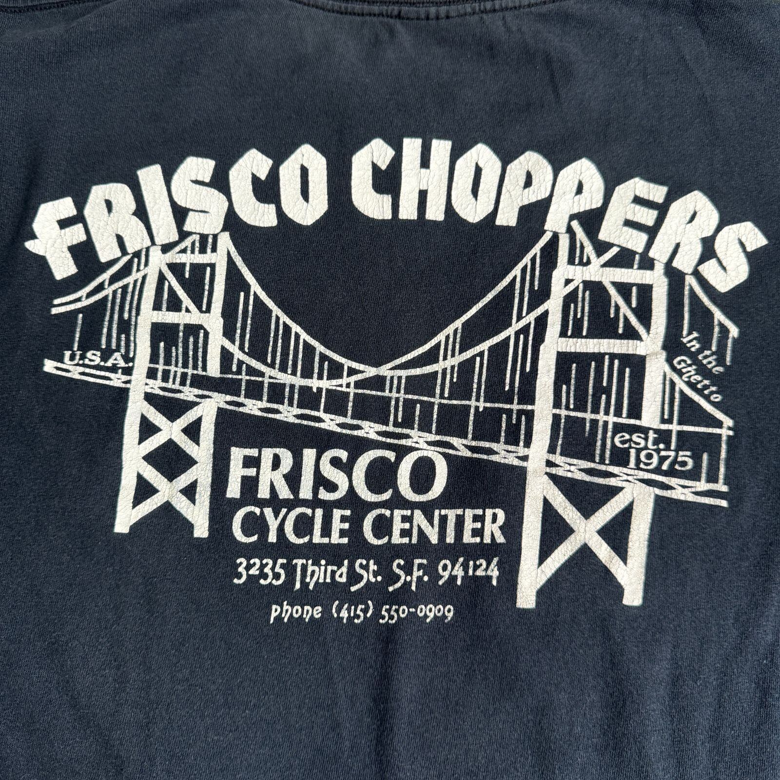 90s Frisco Choppers Flame Sleeve 長袖Tシャツ Lサイズ フリスコ