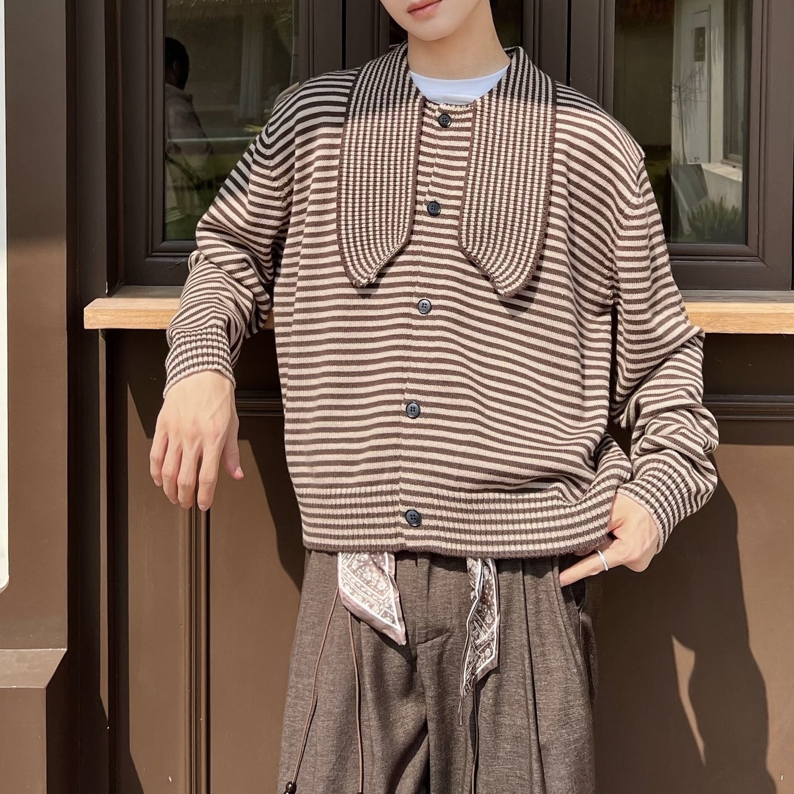 Men's : Striped Retoro Knit Sweater*MS-04