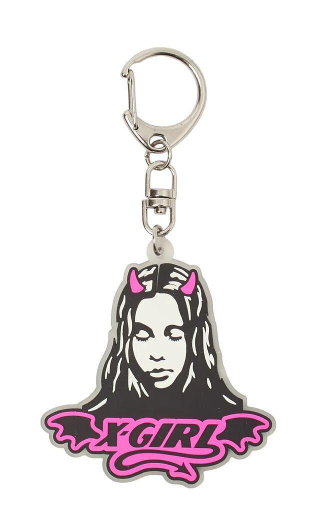 X-girl】DEVIL FACE RUBBER KEY CHARM ラバーキーホルダー【エックス