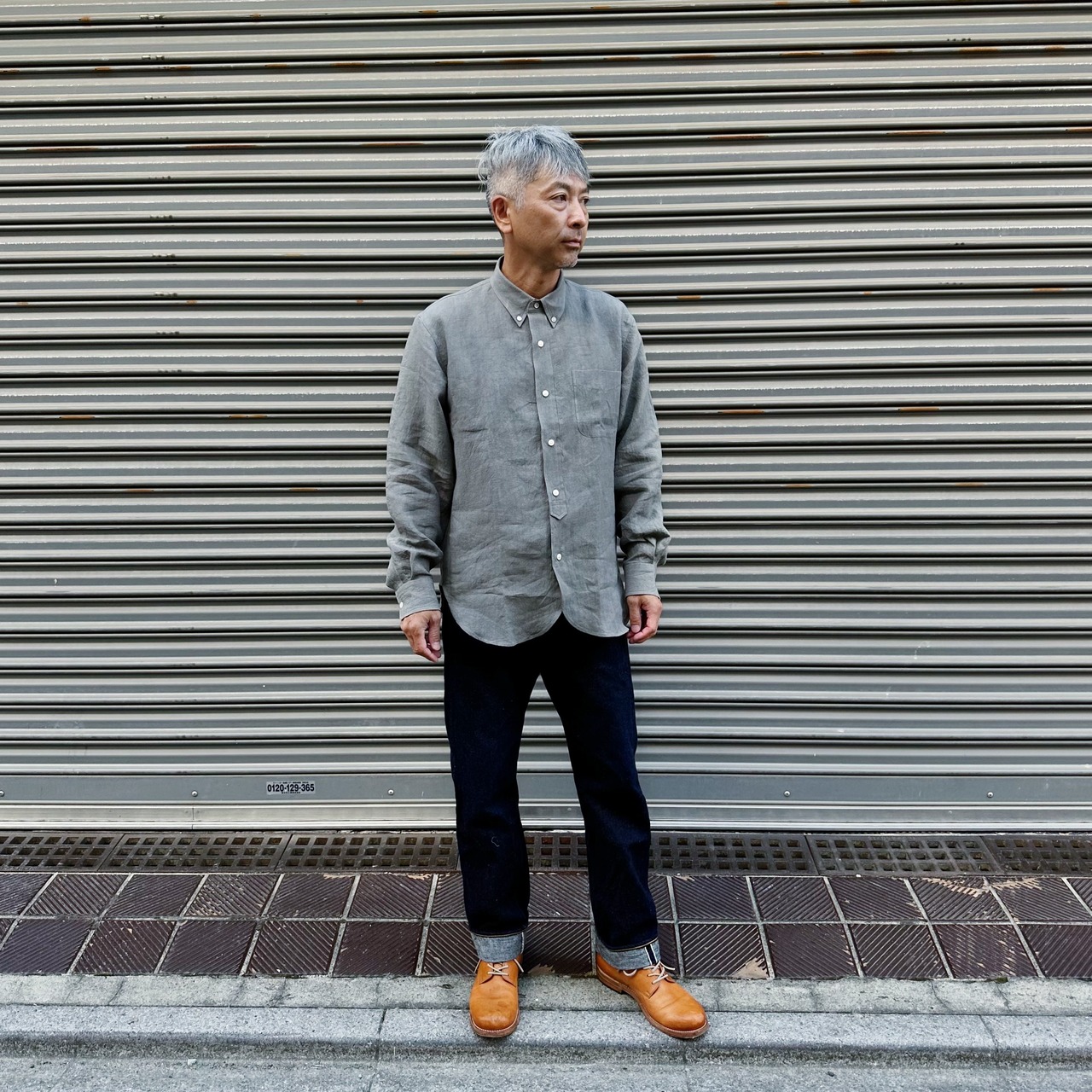 ( GRAY ) CHIEF OFFICER LINEN SHIRTS