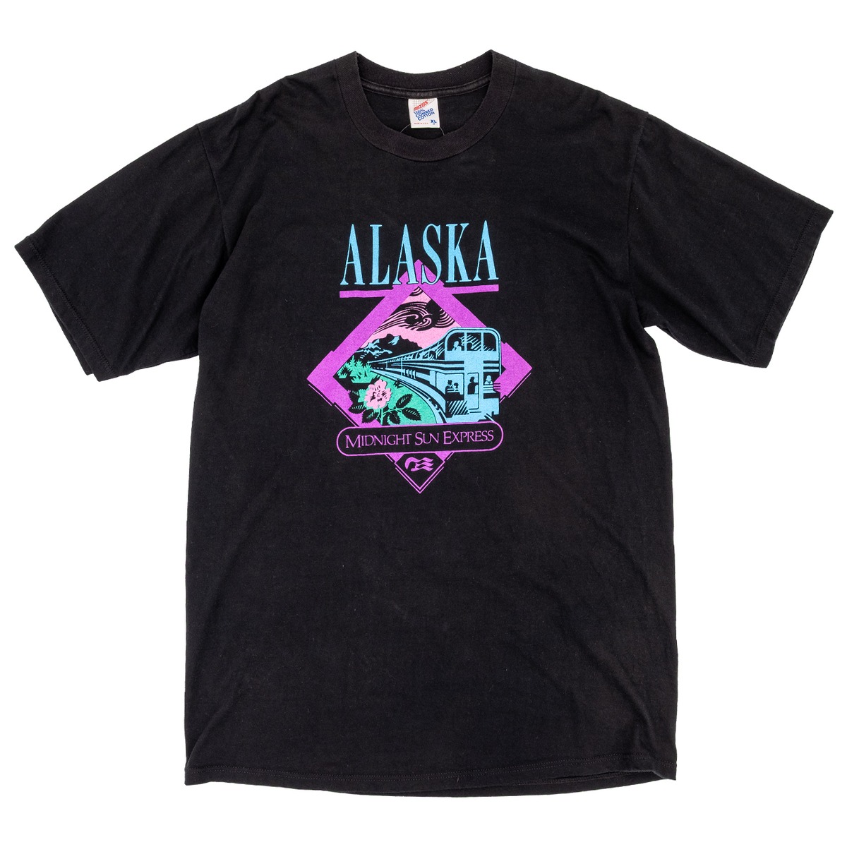 USED】90s Vintage Jerzees Alaska Midnight Sun Express T-Shirt 