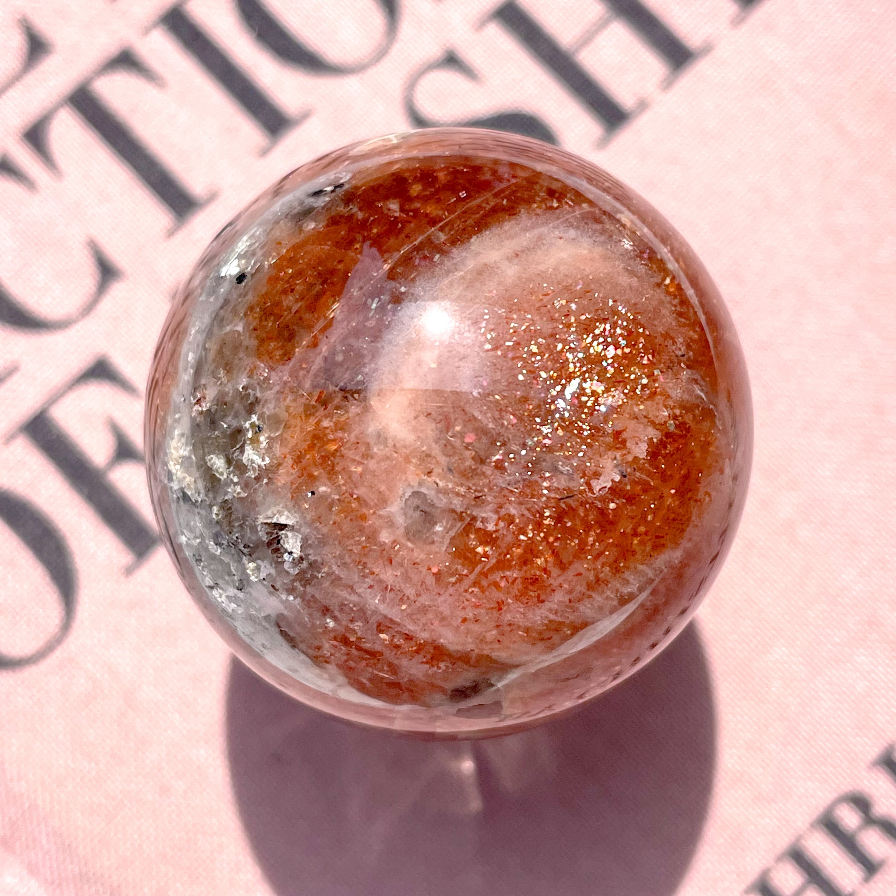 ムーン•サンストーン スフィア 天然石 B 【公式通販】