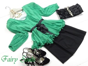 ★送料無料★Ｓ☆プリ－ツトップス切替ワンピ(OPN7763)