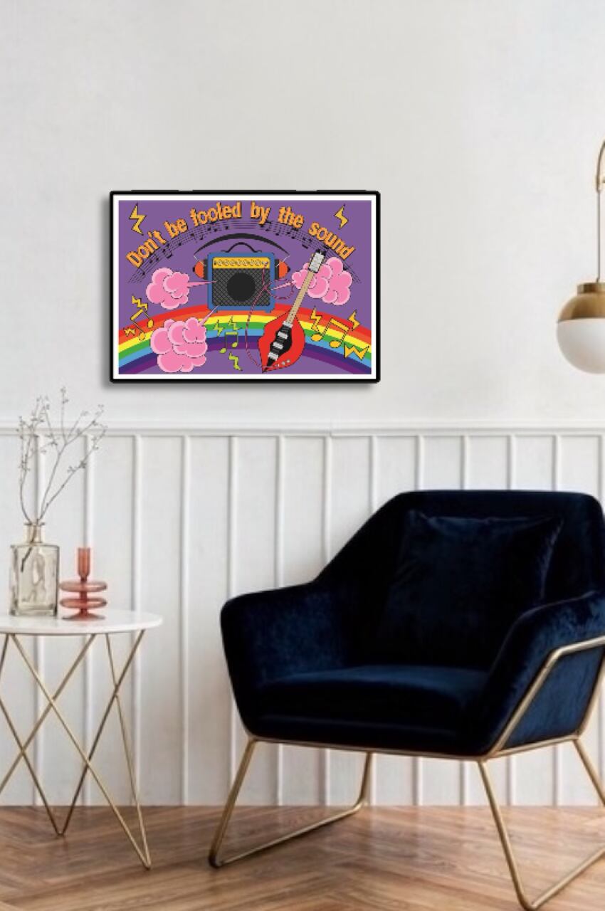 DHD(M)022【フレーム付きインテリアポスターA3　アンプ】