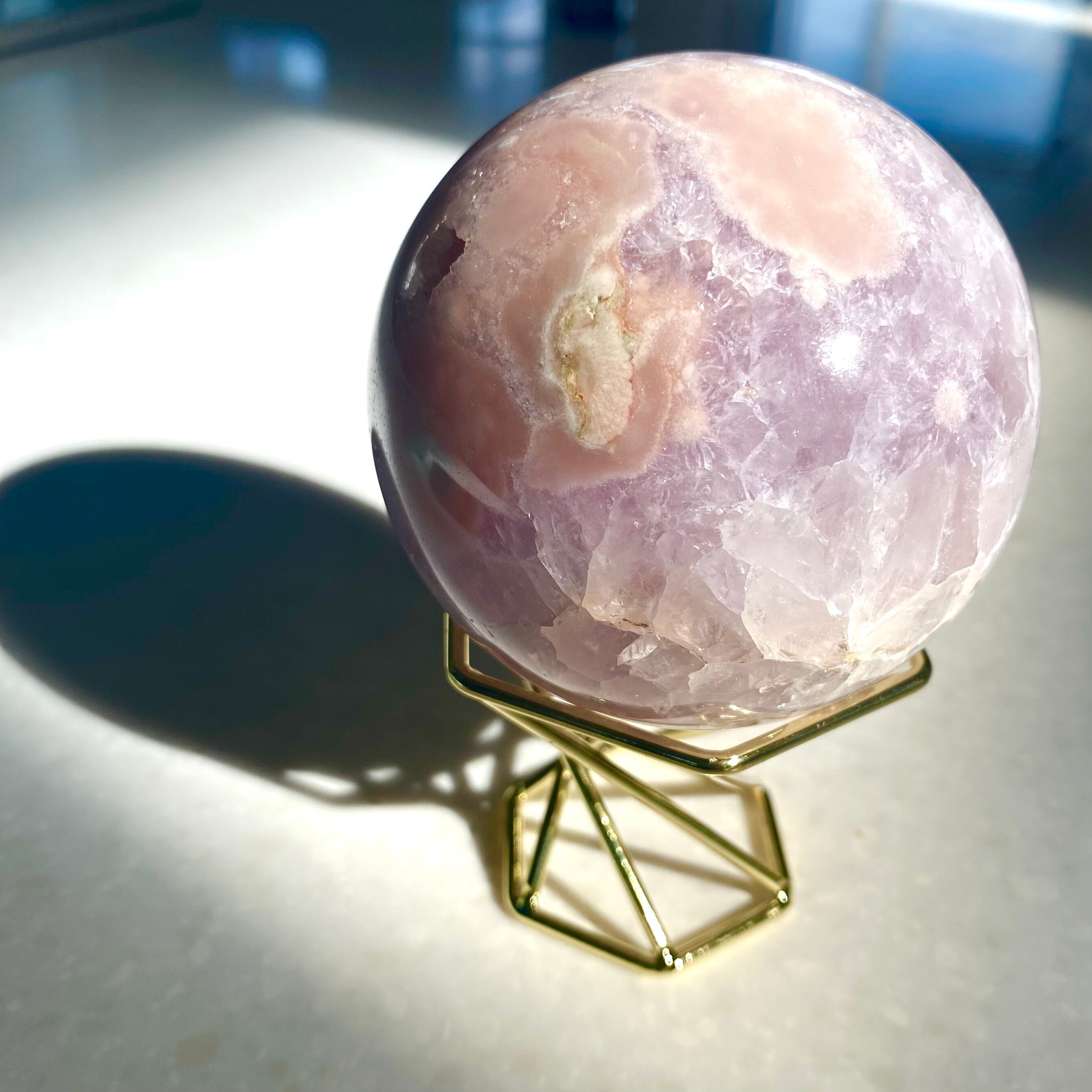 AMETHYST x FLOWER AGATE SPHERE♡アメジスト xフラワーアゲート 丸玉
