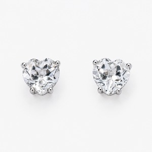 ホワイトトパーズ Gros Bijou ハートピアス