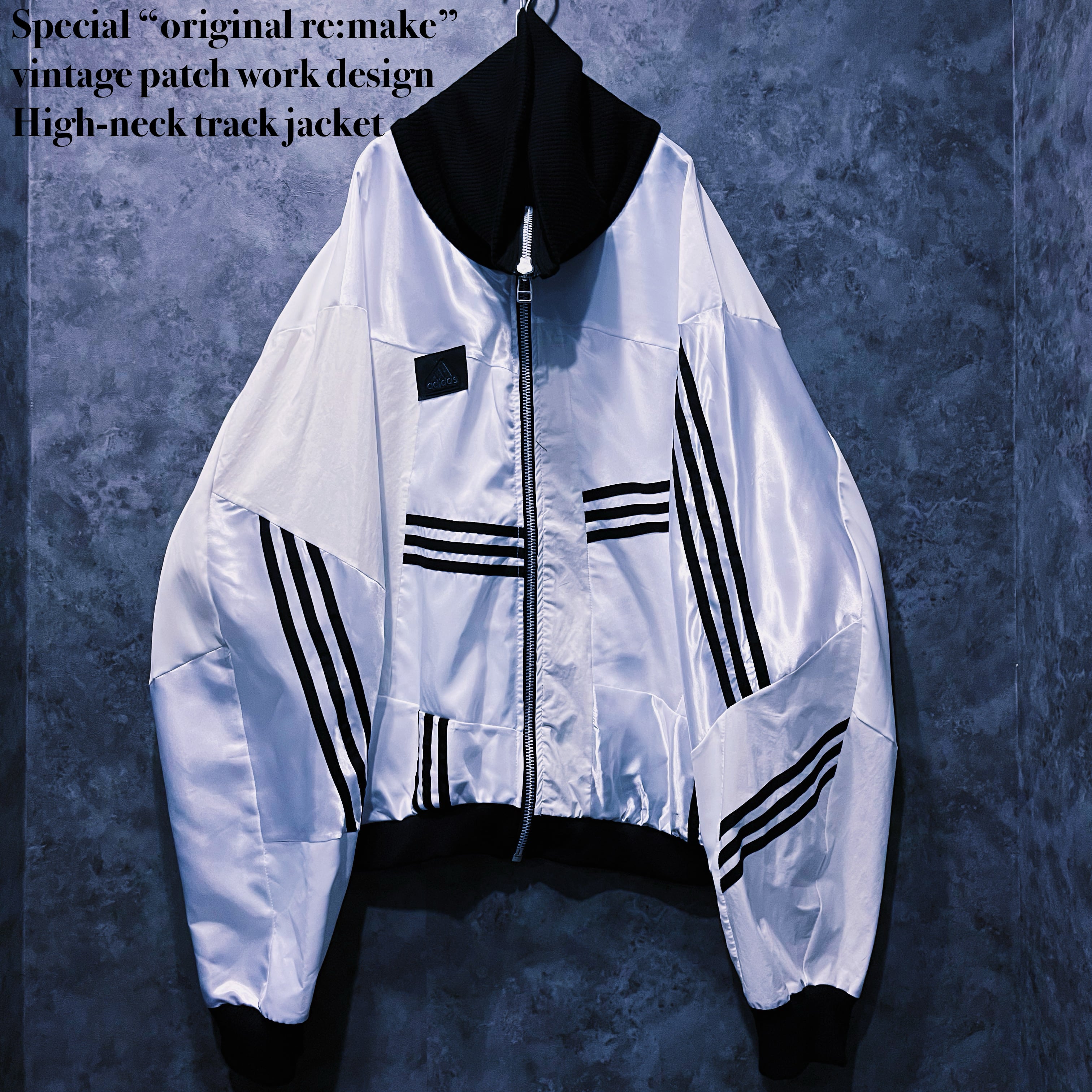 【doppio】Special “original re:make” vintage patch work design High-neck track jacket