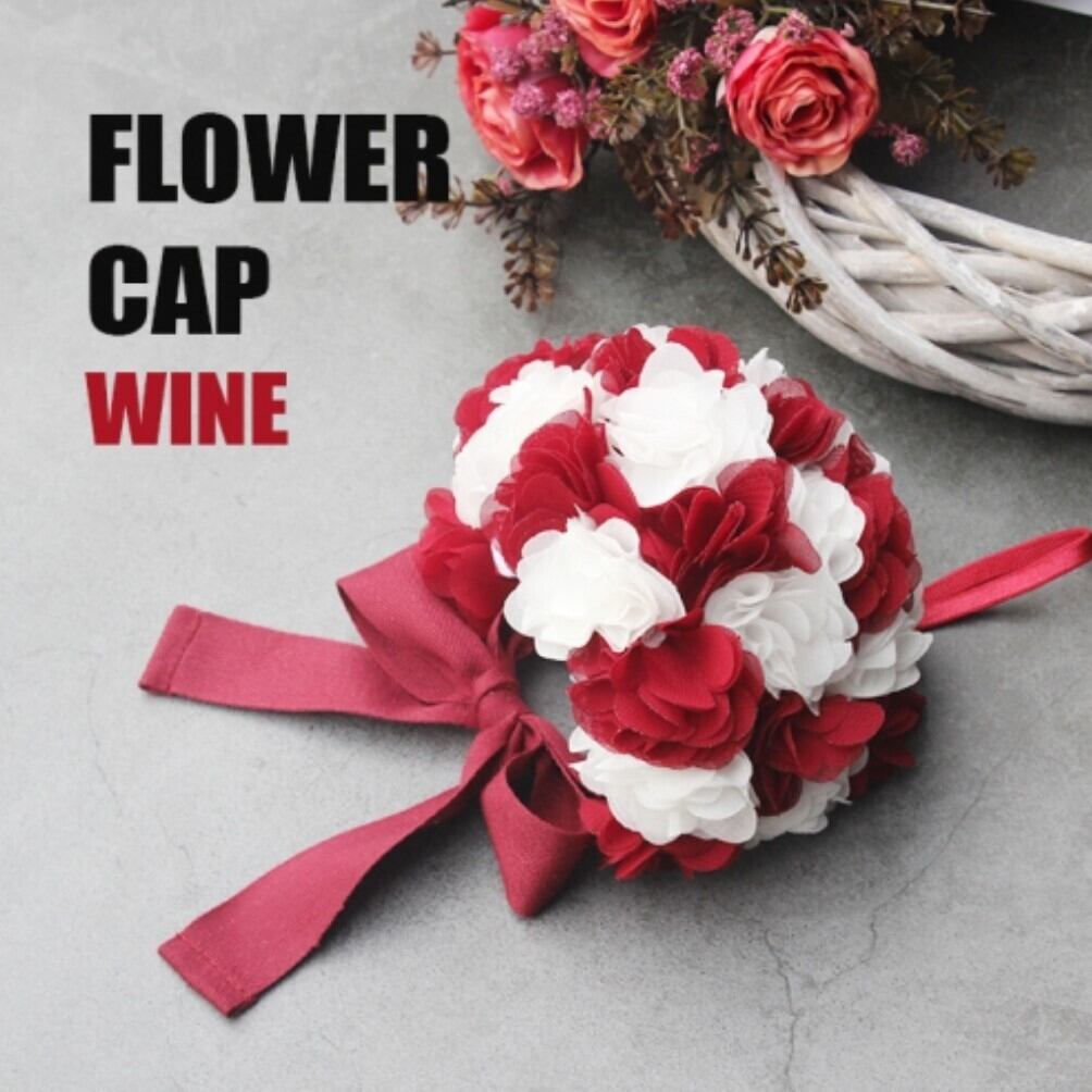 予約【HAPPYJJANGGU】Flower Cap《Wine》