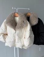 【新作5％OFF・3日間】FoxFur 100% & Goose-Down100% Short Padding_2colors