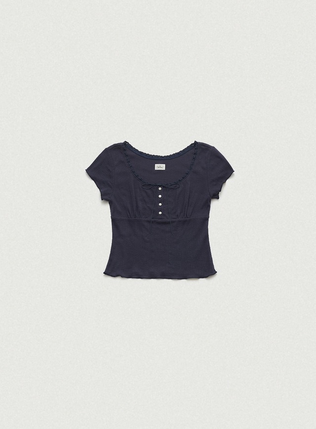 [The Barnnet] Cotton Eyelet Button Top_Navy 正規品 韓国ブランド 韓国通販 韓国代行 韓国ファッション ザ バーネット ザバーネット 日本 店舗
