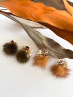 ミンクファービジューピアス/イヤリング