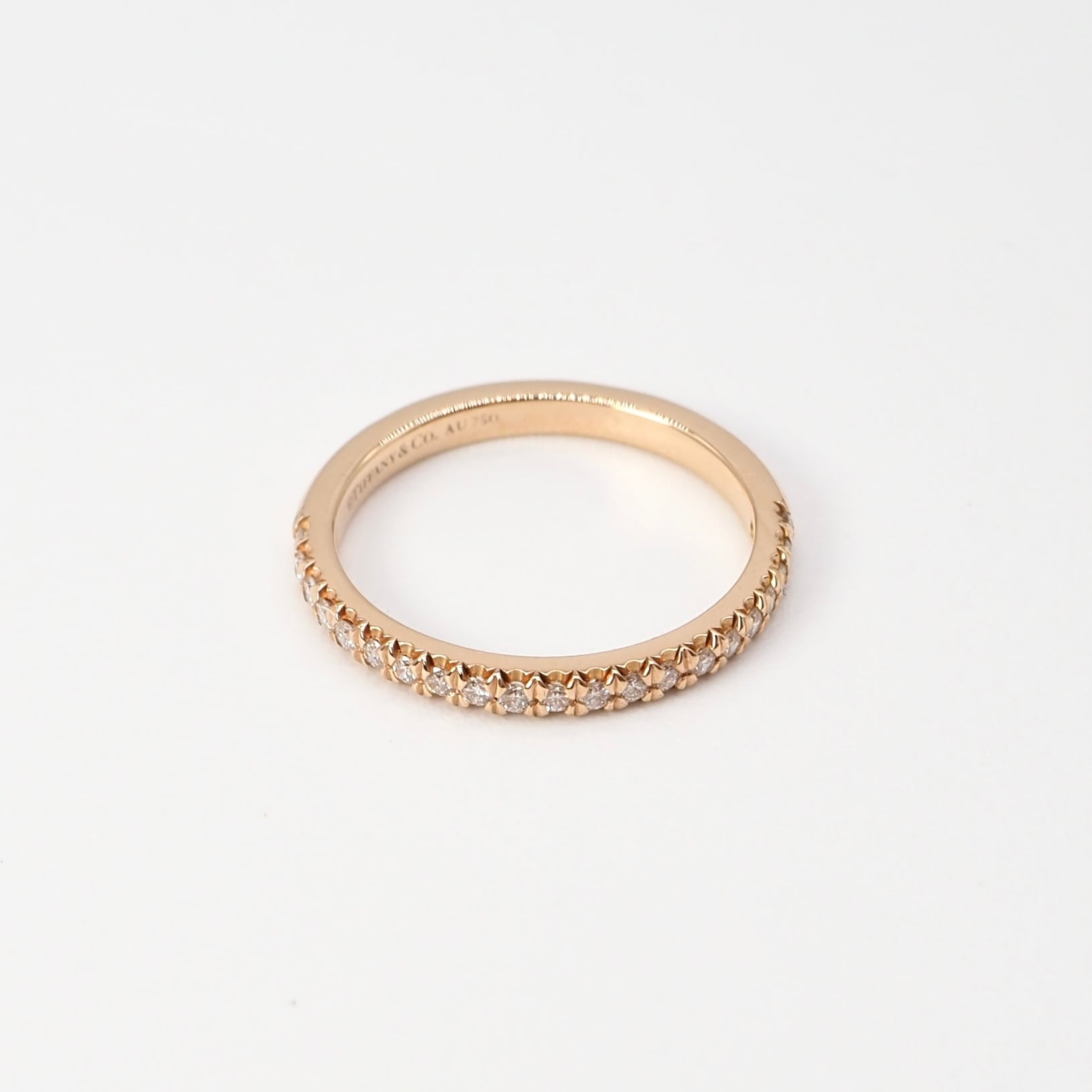 Tiffany&Co. 約9号 ハーフ サークル リング K18 ダイヤモンド ティファニー