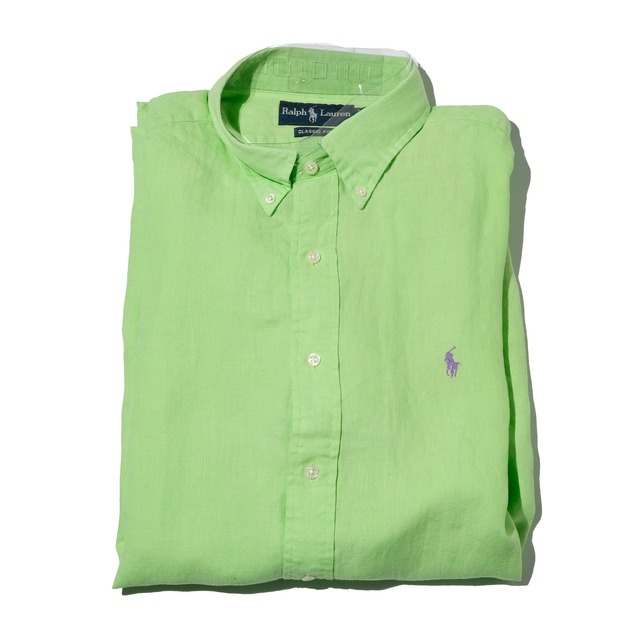 DEAD STOCK Ralph Lauren all linen S/S shirt [XL]