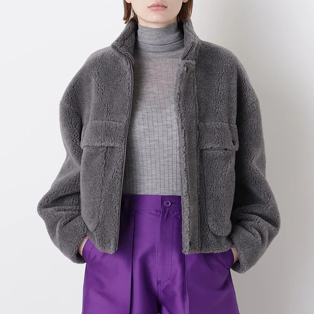 JIL SANDER NAVY クロップド丈ジャケット JIL SANDER＋ ウール クロップドジャケット ネイビー ジルサンダー