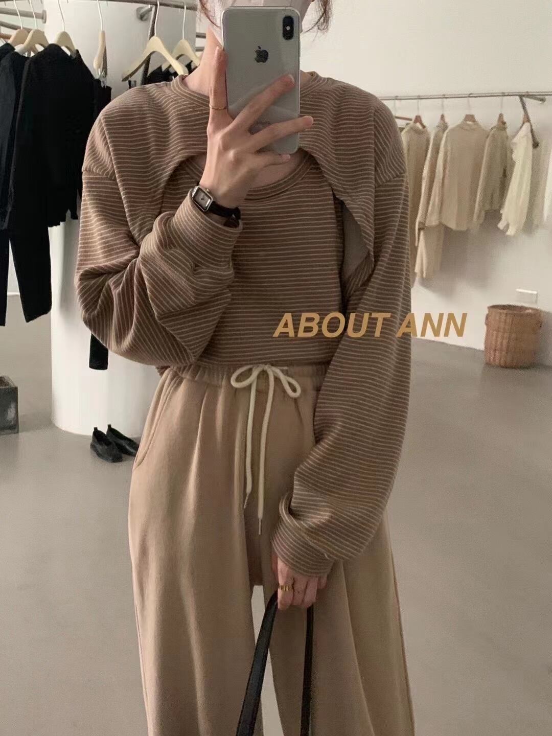 ボーダー カットアウトトップス AJ2085-392