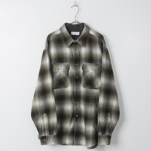 1990s vintage flap pocket ombre check patterned flannel shirt