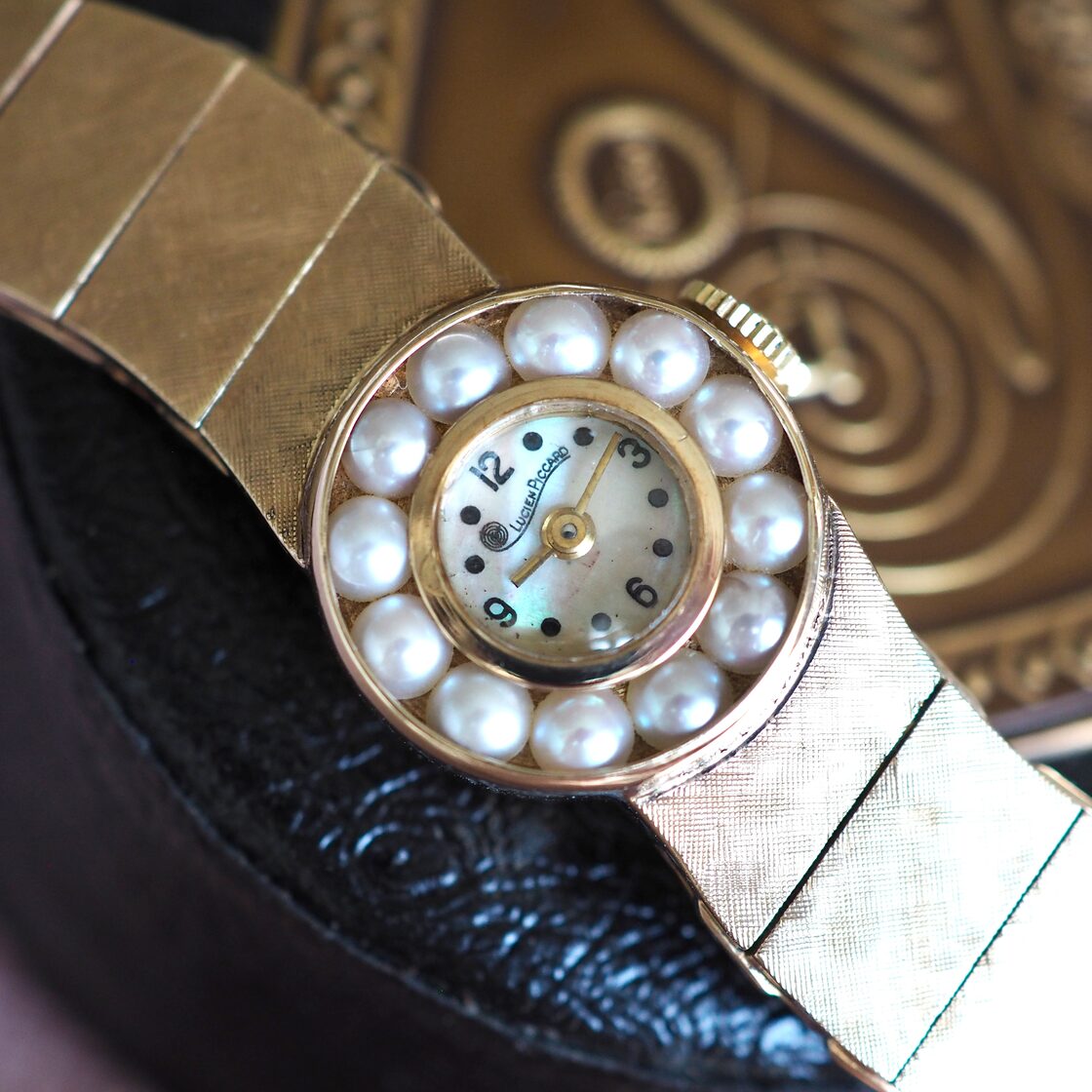 LUCIEN PICCARD ルシアンピカール K14YG 総金無垢 パールウォッチ 