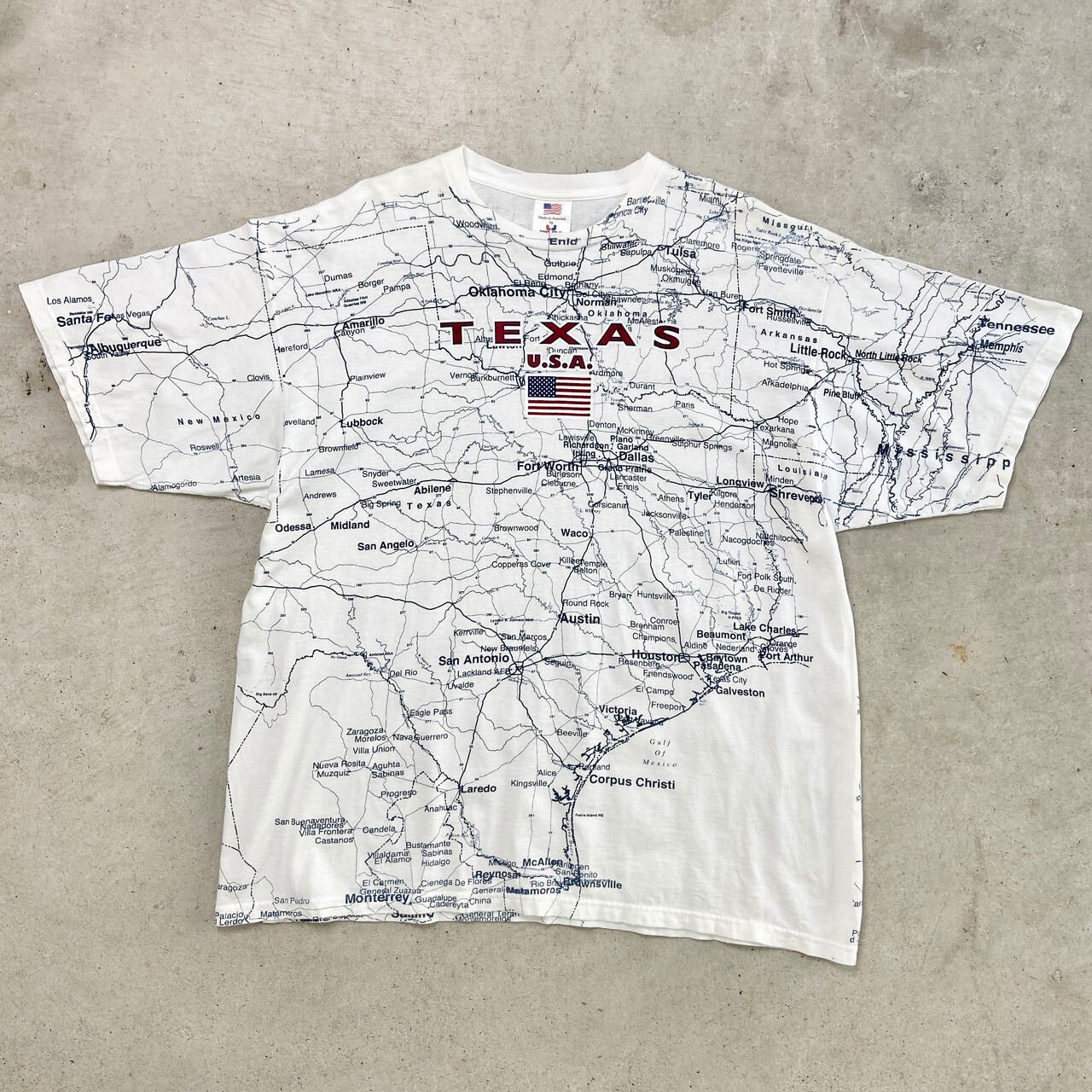90年代〜 USA製 TEXAS テキサス マップTシャツ オールオーバープリント 