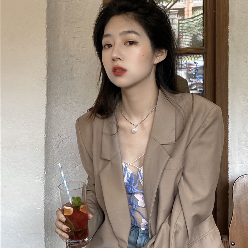 オータムカジュアルホワイトジャケット メッシュ ストリート 秋物 ドラファッションホール92100119826