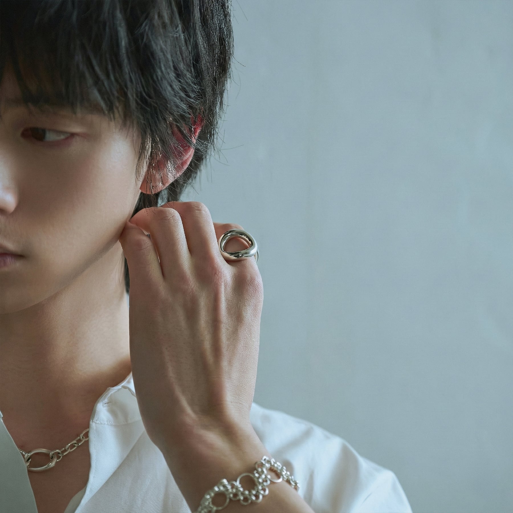 ego] extra thick silver line ring [cyb6] / Y2404BWR5268 | YArKA