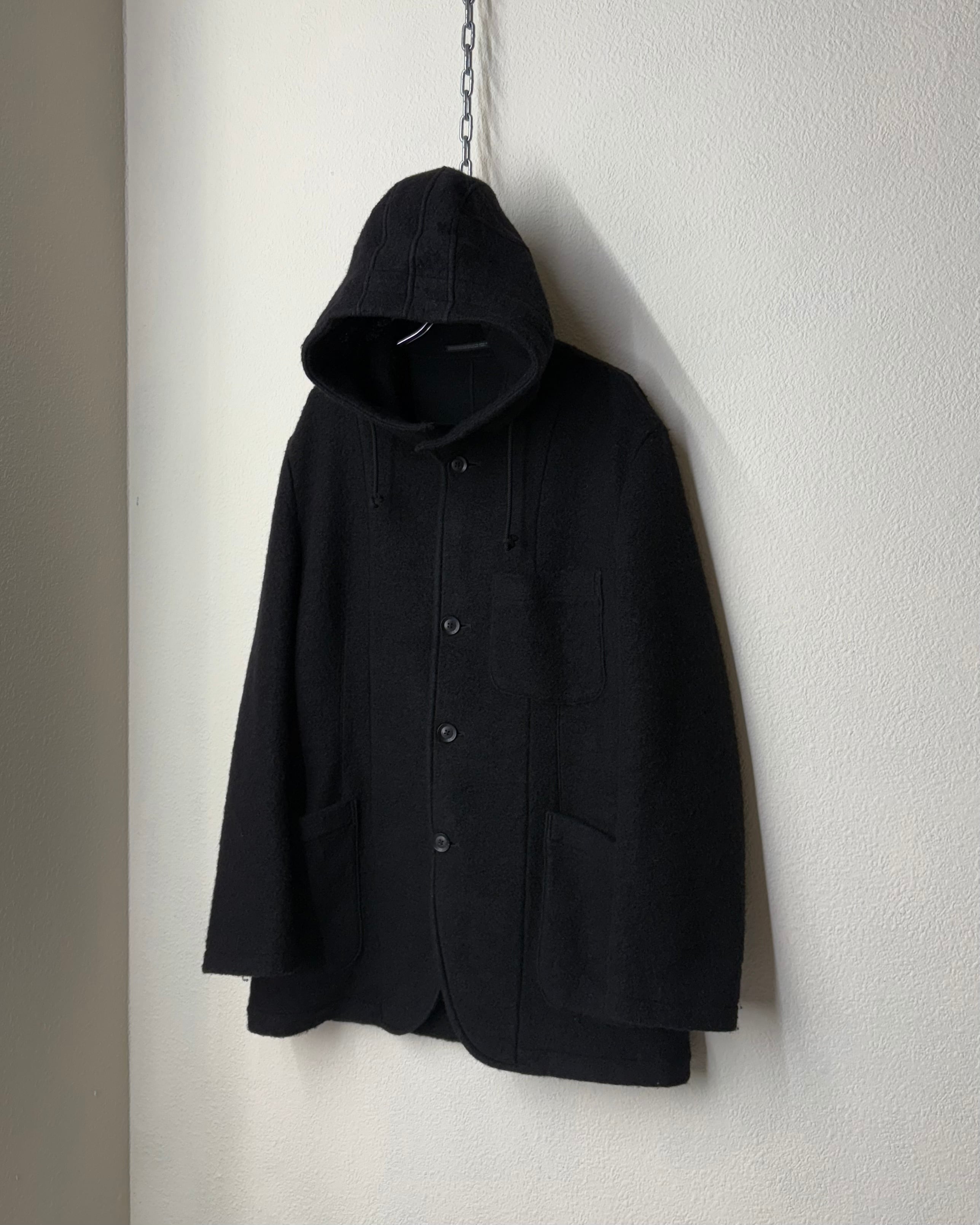 19AW Yohji Yamamoto POUR HOMME Wool Hooded Jacket