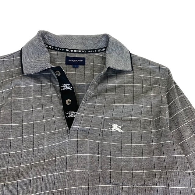 中古 バーバリーゴルフ BURBERRY GOLF 長袖ポロシャツ チェック