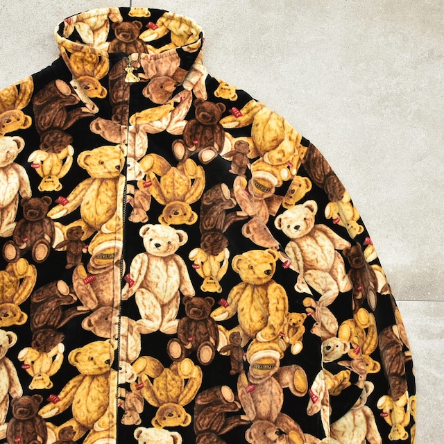 Fancy bear full pattern fleece jacket