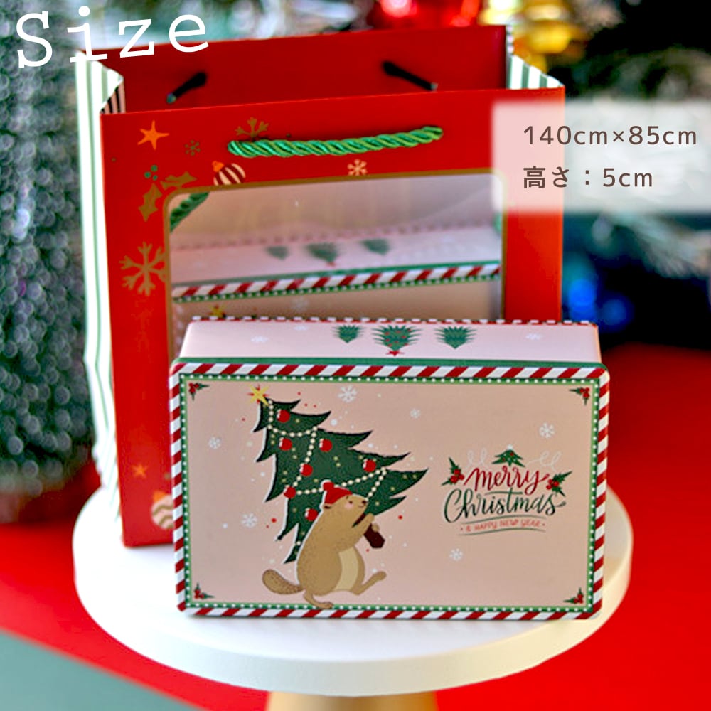 100個入り クリスマス クッキー缶 長方形 イラスト サンタ クリスマス