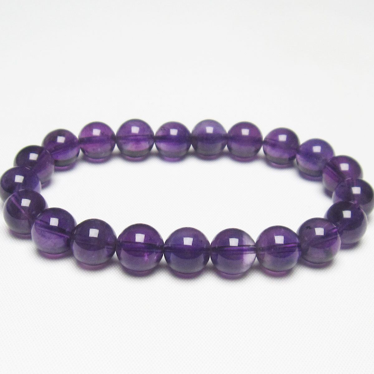 アメジスト ブレスレット 9mm 一点物 [M便 1/10] 111-21748